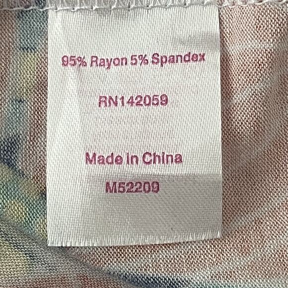 Macbeth Collection by Margaret Josephs Wrap Dress M Bell Sleeve Tropical Floral - Picture 9 of 10